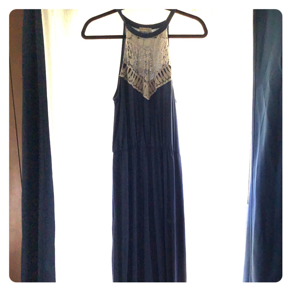 Blue halter top maxi dress size large